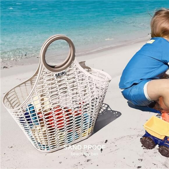 2 Pack Retro Jelly Tote Bags for Beach Pool Picnic Grocery Laundry Storage - Picture 5 of 8
